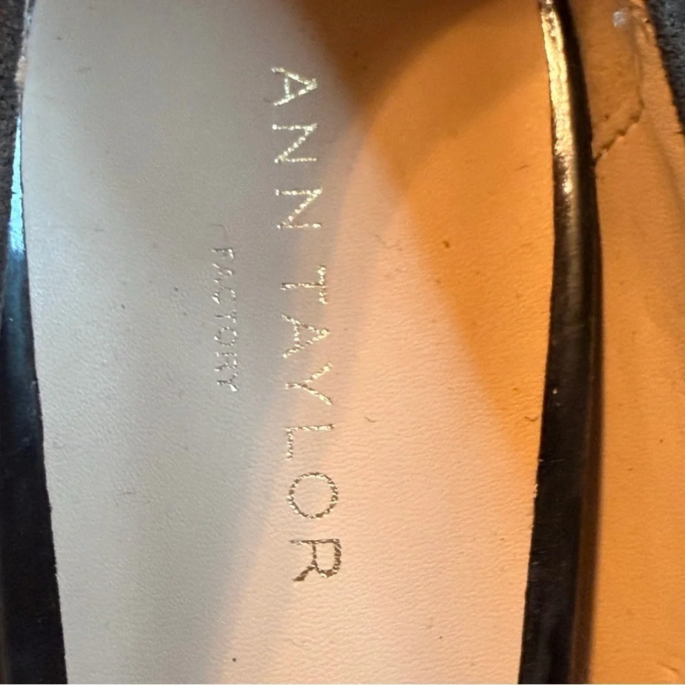 Ann Taylor Dark Gray Heels with Gem Accents